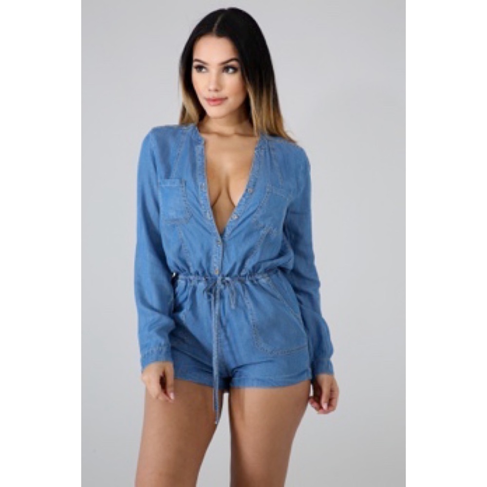 Denim Romper Shorts brand new